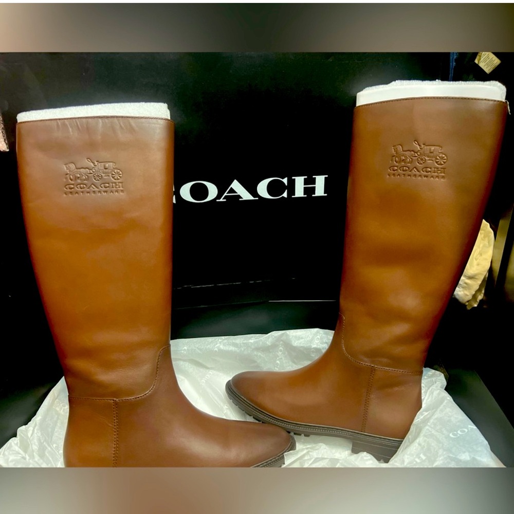 Brown Coach boots luxury streetwear US size 8.5 women knee high boots brand new